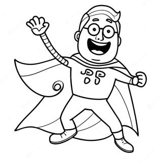 Funny Super Dad With Cape Coloring Page 26704-21571