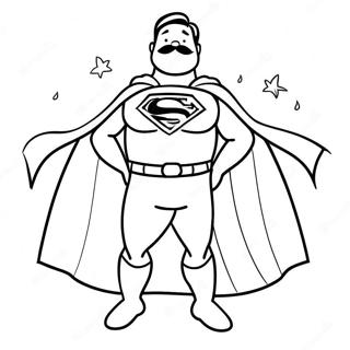 Funny Super Dad With Cape Coloring Page 26704-21572