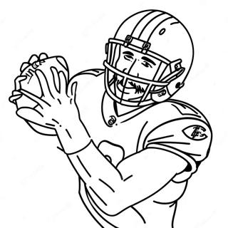 Travis Kelce Catching A Football Coloring Page 26754-21610