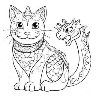 Cat Dragon Coloring Page 26763-21615