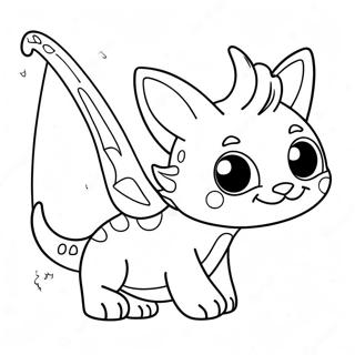 Cute Cat Dragon Flying Coloring Page 26764-21620