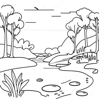 Peaceful Riverbank Coloring Page 26794-21643