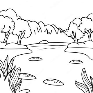 Peaceful Riverbank Coloring Page 26794-21644