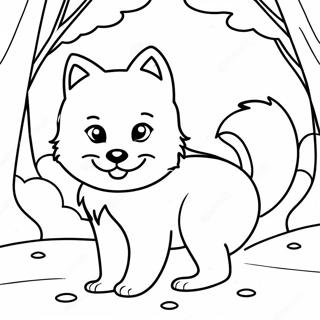 Playful Arctic Fox In Snow Coloring Page 26804-21651