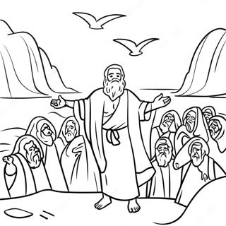 Moses Parting The Red Sea Coloring Page 2682-2246