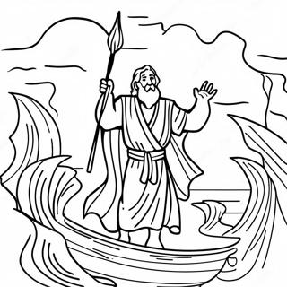 Moses Parting The Red Sea Coloring Page 2682-2247