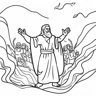 Moses Parting The Red Sea Coloring Page 2682-2248