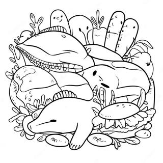 Colorful Food Chain Ecosystem Coloring Page 26834-21675