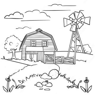 Realistic Farm For Adults Coloring Pages