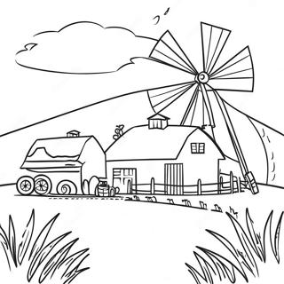 Realistic Farm Landscape Coloring Page 26843-21679