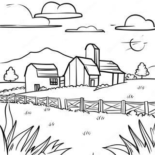 Realistic Farm Landscape Coloring Page 26843-21680