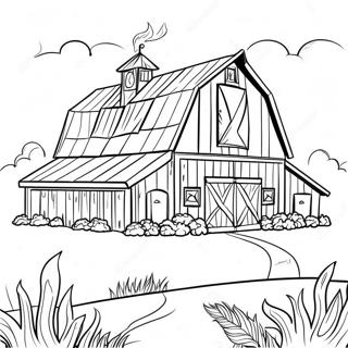 Detailed Barn Scene Coloring Page 26844-21681