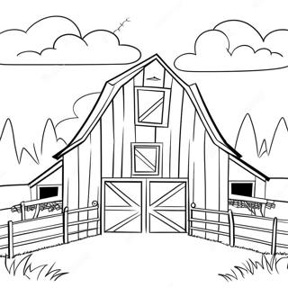 Detailed Barn Scene Coloring Page 26844-21683