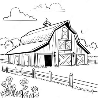 Detailed Barn Scene Coloring Page 26844-21684