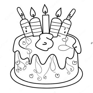 Happy 6th Birthday Cake Coloring Page 26853-21686