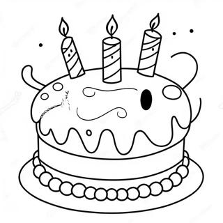 Happy 6th Birthday Cake Coloring Page 26853-21687