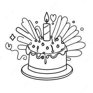 Happy 6th Birthday Cake Coloring Page 26853-21688