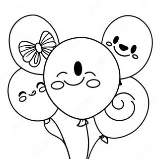 Colorful Happy 6th Birthday Balloons Coloring Page 26854-21693