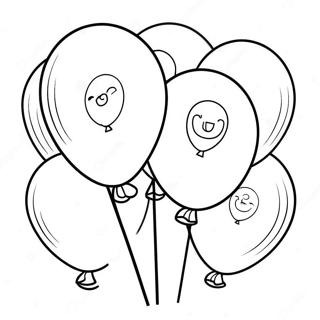 Colorful Happy 6th Birthday Balloons Coloring Page 26854-21694