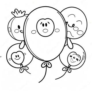 Colorful Happy 6th Birthday Balloons Coloring Page 26854-21695