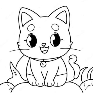 Cute Anime Cat Coloring Page 26924-21745