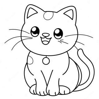 Cute Anime Cat Coloring Page 26924-21746