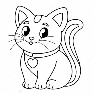 Cute Anime Cat Coloring Page 26924-21747