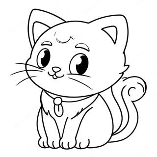 Cute Anime Cat Coloring Page 26924-21748