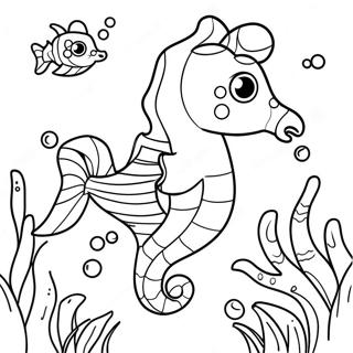 Cute Seahorse Underwater Coloring Page 2692-2257