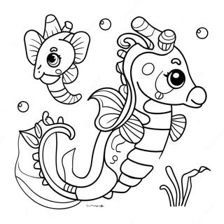 Cute Seahorse Underwater Coloring Page 2692-2258