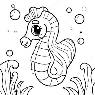 Cute Seahorse Underwater Coloring Page 2692-2259