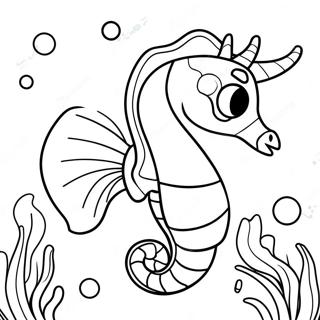 Cute Seahorse Underwater Coloring Page 2692-2260