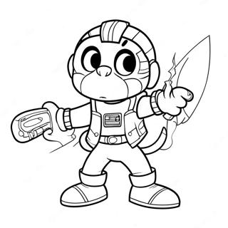 Mikey In Action Coloring Page 26934-21754