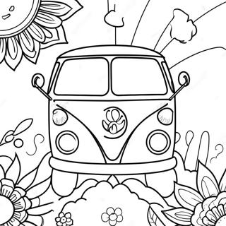 60s Hippie Van Coloring Page 26973-21792