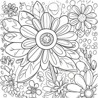 Colorful 60s Flower Power Coloring Page 26974-21782