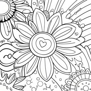 Colorful 60s Flower Power Coloring Page 26974-21784