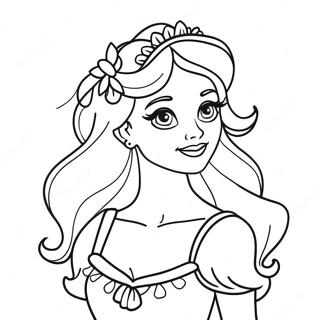 Vintage Hipster Disney Princess Coloring Page 26994-21798