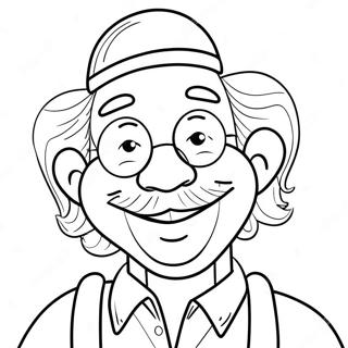 Funny Grandpa With A Big Smile Coloring Page 27004-21825