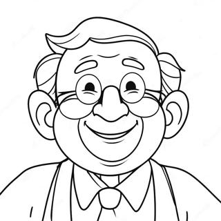 Funny Grandpa With A Big Smile Coloring Page 27004-21826