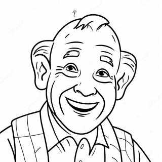 Funny Grandpa With A Big Smile Coloring Page 27004-21827