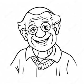 Funny Grandpa With A Big Smile Coloring Page 27004-21828