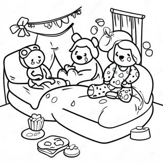 Pajama Party Coloring Page 27013-21810