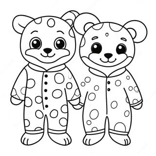 Cute Animal Pajamas Coloring Page 27014-21813