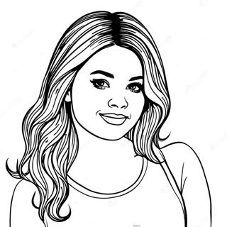 Selena Gomez Portrait Coloring Page 27053-21847