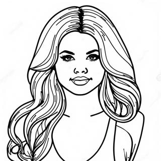 Selena Gomez Portrait Coloring Page 27053-21848