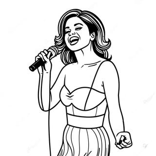 Selena Gomez Singing On Stage Coloring Page 27054-21850