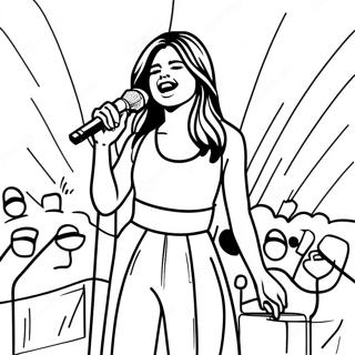 Selena Gomez Singing On Stage Coloring Page 27054-21851