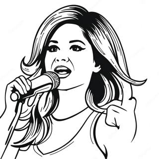 Selena Gomez Singing On Stage Coloring Page 27054-21852