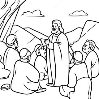 Sermon On The Mount Scene Coloring Page 27063-21855