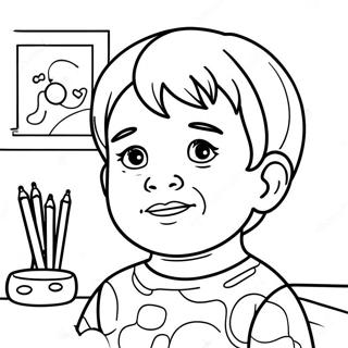 Autistic Child Coloring Page 27123-21903